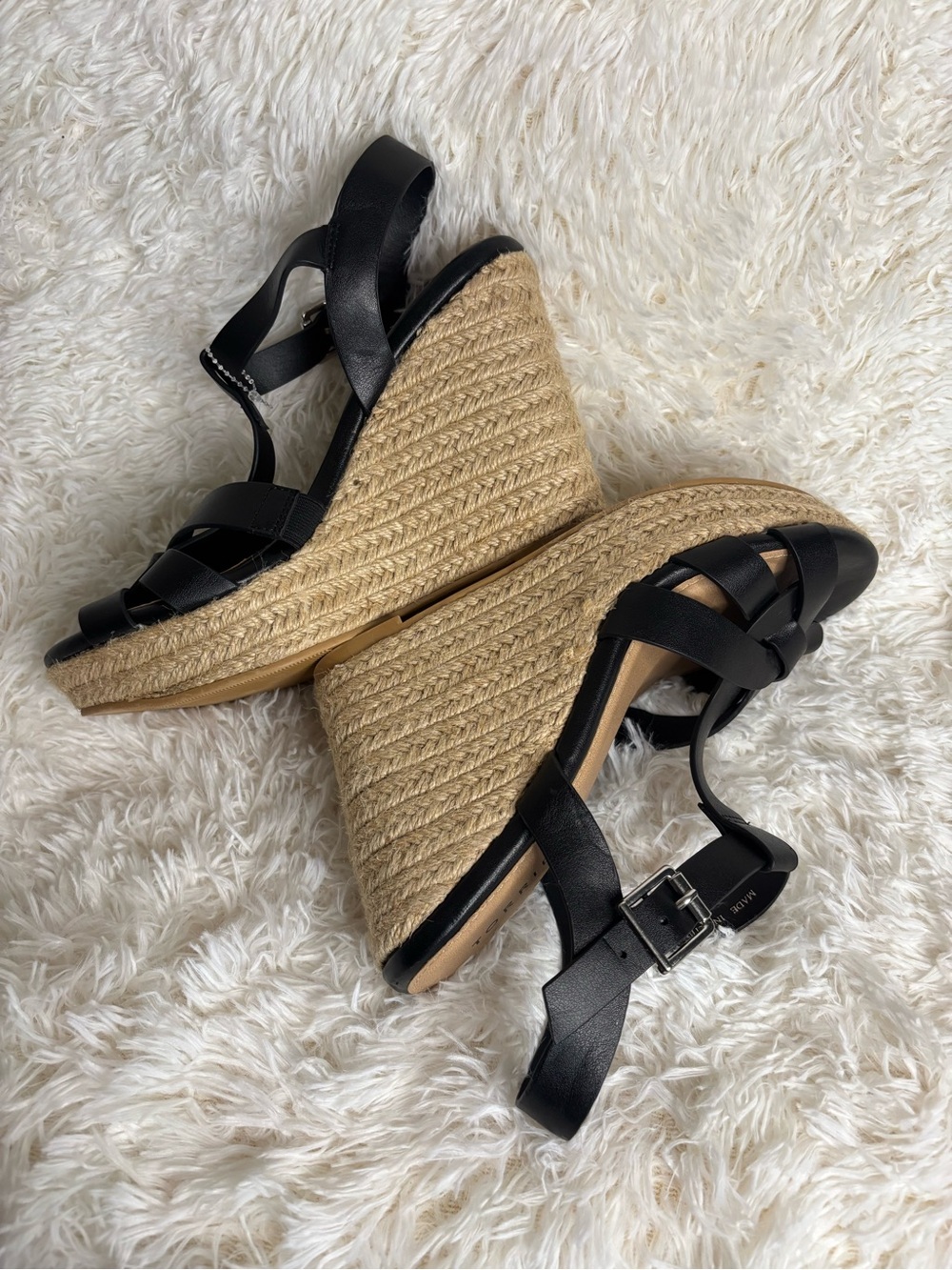 torrid Black Strappy Espadrille Wedge Sandals